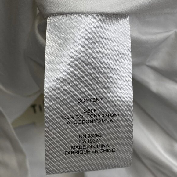 NEW TIBI Women's Shirt White Size XXS Eco Poplin Cropped Long Sleeve Button Down - Picture 4 of 12